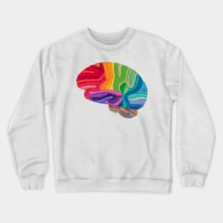 Embroidered Look - Rainbow Brain Crewneck Sweatshirt